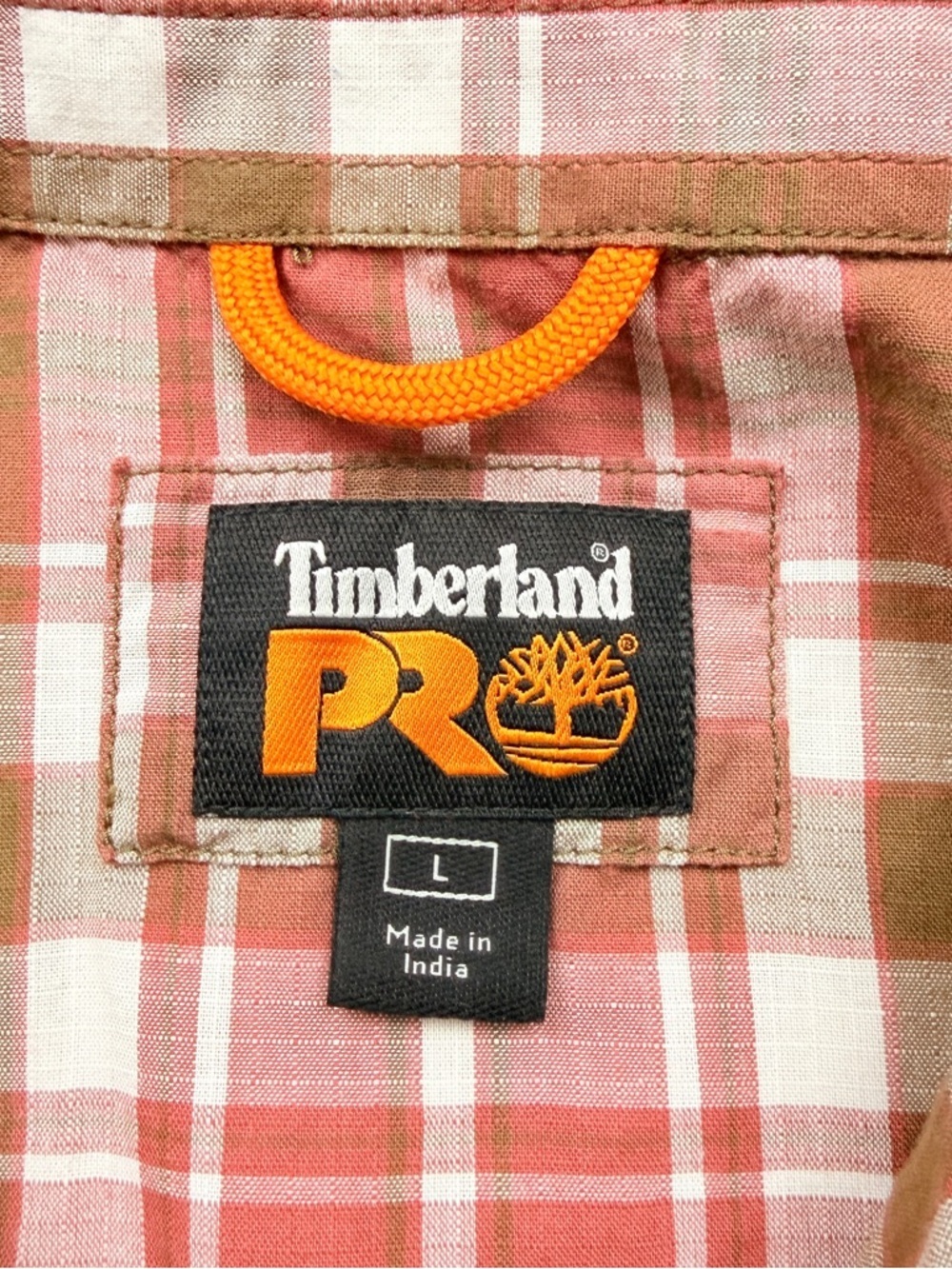 Timberland PRO Men's Red and Brown Plaid Short-Sleeve Button-Up Shirt - Picture 7 of 10